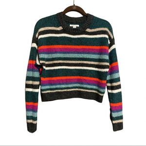 American Eagle Striped Cropped Knit Sweater Size XS